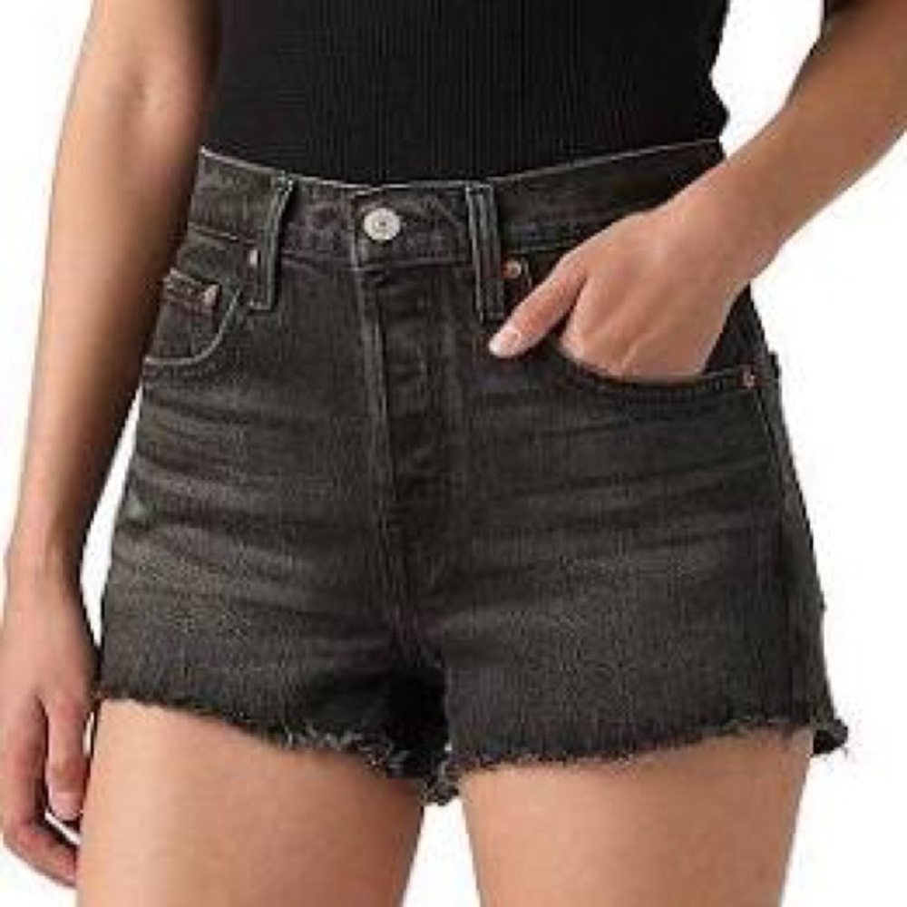 Levi's Black Distressed Cutoff Jean Shorts